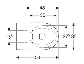Унитаз напольный Geberit iCon 35х56 см сантехнический фарфор белый 502.382.00.1