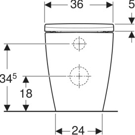 Унітаз для підлоги Geberit iCon 36х56 см з кришкою сантехнічний фарфор білий матовий 502.383.JT.1