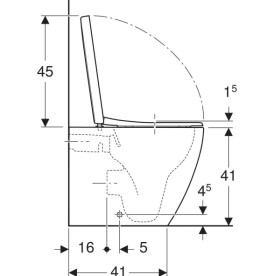 Унітаз для підлоги Geberit iCon 36х56 см з кришкою сантехнічний фарфор білий матовий 502.383.JT.1