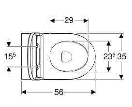 Унітаз для підлоги Geberit iCon 36х56 см з кришкою сантехнічний фарфор білий матовий 502.383.JT.1