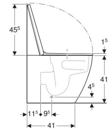 Унитаз напольный Geberit iCon 36х56 см с крышкой сантехнический фарфор белый 503.080.00.1