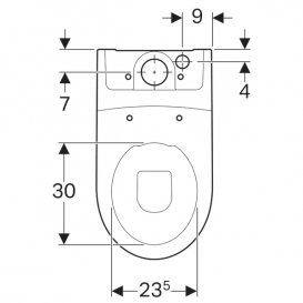Унитаз напольный Geberit iCon Rimfree воронкообразный закрытая форма санфарфор белый 200460000