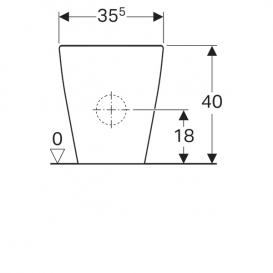 Унитаз напольный Geberit iCon Rimfree воронкообразный закрытая форма санфарфор белый 200460000
