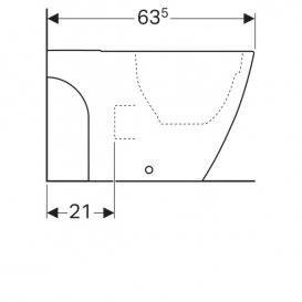Унитаз напольный Geberit iCon Rimfree воронкообразный закрытая форма санфарфор белый 200460000