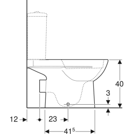 Унитаз напольный Geberit Selnova 35,5х66,5 воронкообразный Rimfree сантехнический фарфор белый 500.285.01.7