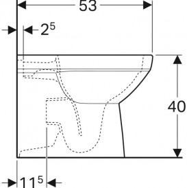 Унитаз напольный Geberit Selnova Square безободковый 35,5х53 см фарфор белый 500.153.01.1