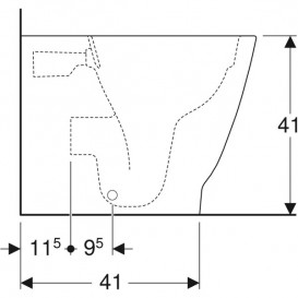 Унитаз напольный Geberit Smyle Square безободковый 35х54 см фарфор белый 500.840.00.1
