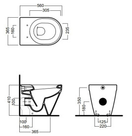 Унітаз підлоговий Hatria Daytime Evo 56х36,5 см кераміка білий глянцевий 00YXV701