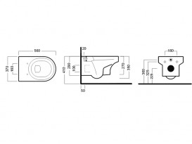 Унитаз напольный без бачка  Hatria DOLCEVITA  37x59 см  YXXP01