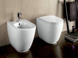 Унитаз напольный Hatria Fusion 54,5х35,5 см безободковый керамика белый матовый A0Y1ZA25