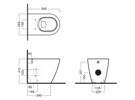 Унітаз підлоговий Hatria Fusion 54,5х35,5 см безободковий кераміка білий матовий A0Y1ZA25