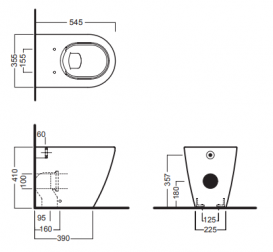 Унитаз напольный Hatria Fusion rimless 35.5х54 см белый VBY1ZA01
