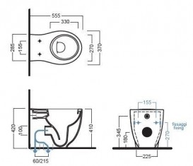 Унитаз напольный Hatria Le Fiabe с функцией биде санфарфор белый VBY1E201