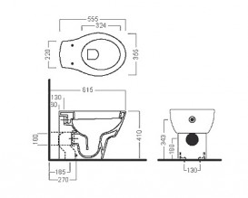 Унитаз напольный Hatria Nido с сидением с крышкой Soft Close белый YXBW + YXWW