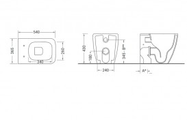 Унітаз підлоговий Hidra Faster Kiub Rimless 36,5х54 см санфаянс сірий мармур KIR20 100 ceppo di gre