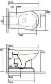Унитаз напольный Kerasan Retro BTW белый 101601