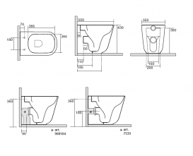 Унитаз напольный Kerasan Tribeca с крепежом WB5N белый 511801