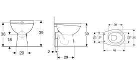Унитаз напольный Kolo Idol 36х46 см сантехнический фарфор белый глянцевый M1300000U