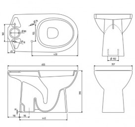 Унитаз напольный Kolo Nova Pro с вертикальным выпуском M33201000