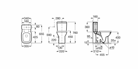 Унитаз напольный комбинированный Roca Debba с вертикальным выпуском керамика белый A342998000