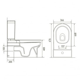Унитаз напольный компакт с бачком Volle Solar 67.6х36.6 см керамика белый 13-93-153