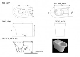 Унитаз напольный компакт с крышкой Devit Gredos 34.5х69.5 см санфаянс белый 3010129