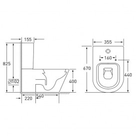 Унітаз підлоговий компакт Volle Libra + сидіння тверде Slim slow-closing 13-41-506