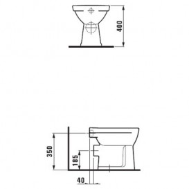 Унитаз напольный Laufen Pro горизонтальный выпуск без крышки белый H8219580000001