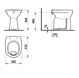 Унитаз напольный Laufen Pro универсальный слив без крышки белый H8259570000001
