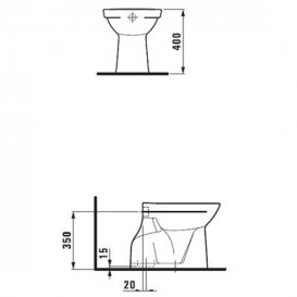 Унітаз підлоговий Laufen Pro вертикальний випуск без кришки білий H8219570000001