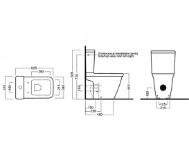 Унітаз підлоговий моноблок Hatria Erika Pro 34х62.5 см білий YXJ201