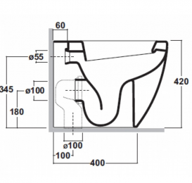 Унітаз підлоговий приставний Olympia колекція Nicole 03NI