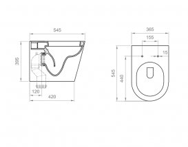 Унитаз напольный Ponsi Surf Rimless 36,5х54,5 см керамика белый глянец BC SUR L VASO