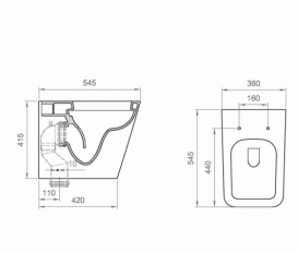 Унітаз підлоговий Ponsi Wave Rimless 36х54,5 см кераміка білий глянець BC WAV L VASO