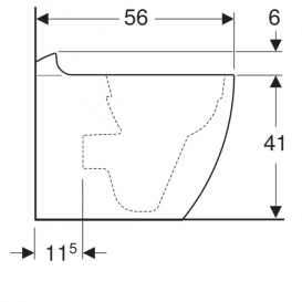 Унитаз напольный приставной Geberit Citterio Rimfree воронкообразный закрытая форма санфарфор белый 500.512.01.1