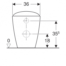 Унитаз напольный приставной Geberit Citterio Rimfree воронкообразный закрытая форма санфарфор белый 500.512.01.1