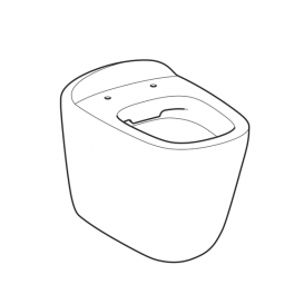 Унитаз напольный приставной Geberit Citterio Rimfree воронкообразный закрытая форма санфарфор белый 500.512.01.1