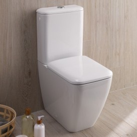 Унитаз напольный приставной Geberit iCon Square воронкообразный закрытая форма санфарфор белый 200920000