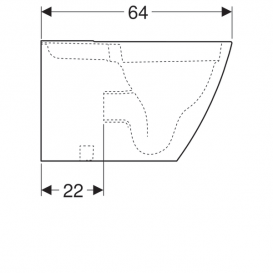 Унитаз напольный приставной Geberit iCon Square воронкообразный закрытая форма санфарфор белый 200920000