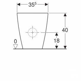 Унитаз напольный приставной Geberit iCon Square воронкообразный закрытая форма санфарфор белый 200920000