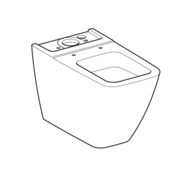 Унитаз напольный приставной Geberit iCon Square воронкообразный закрытая форма санфарфор белый 200920000