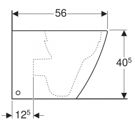 Унитаз напольный приставной Geberit iCon Square Rimfree воронкообразный закрытая форма санфарфор белый 211910000