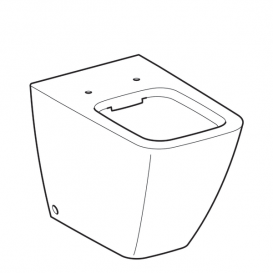 Унитаз напольный приставной Geberit iCon Square Rimfree воронкообразный закрытая форма санфарфор белый 211910000