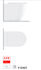 Унитаз напольный приставной Hatria Fusion RIMLESS 35.5х54 см белый Y1ZA01