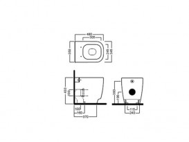 Унитаз напольный приставной Hatria Fusion 48 35х48 см белый YXZK01