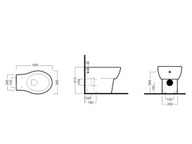 Унітаз підлоговий приставний Hatria Nido 36х55.5 см білий Y0QU01