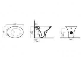 Унітаз підлоговий приставний Hatria Sculture 40х60 см білий YXZ301