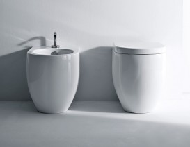 Унітаз підлоговий приставний Kerasan Flo безободковий білий 311201