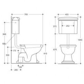 Унітаз підлоговий приставний Kerasan Retro білий 101101