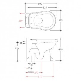 Унітаз підлоговий приставний Kerasan Retro з бачком чорний 101004